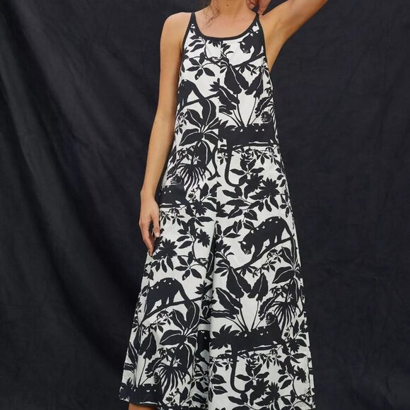 Womens Mauve Chrysanthemum Black and White Wide-Leg Jumper Size XS - Picture 1 of 5